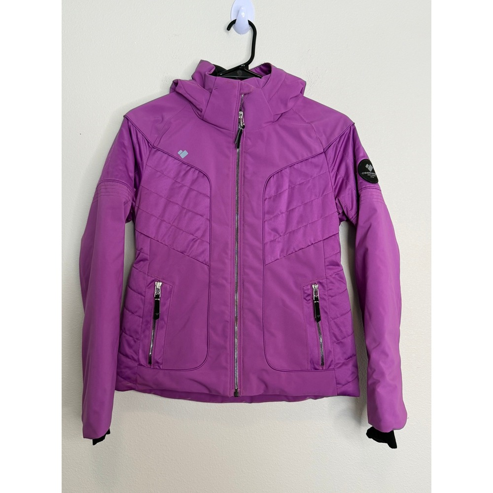 Obermeyer Girls Purple Insulated Ski Jacket Hooded Size M 10-12 Winter Coat